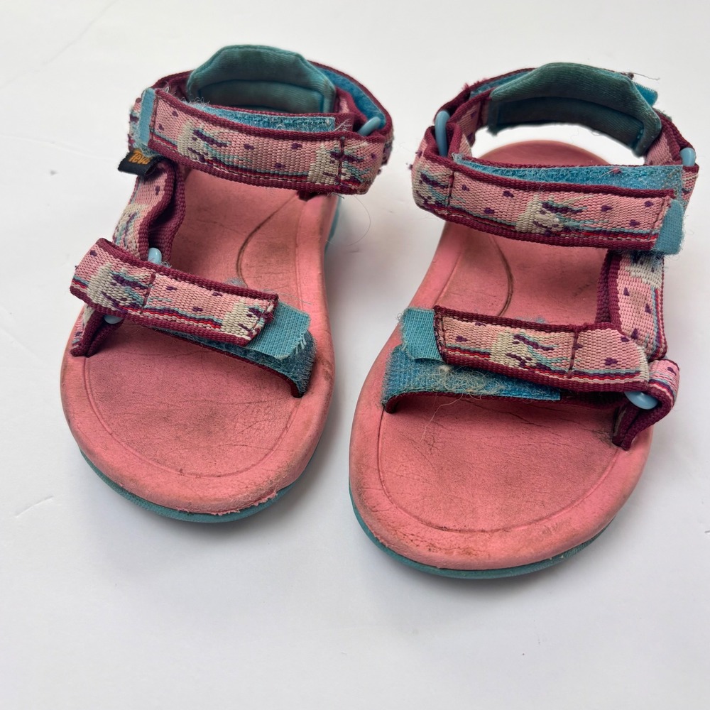 Teva Kids Pink and Teal Adjustable Strap Sandals